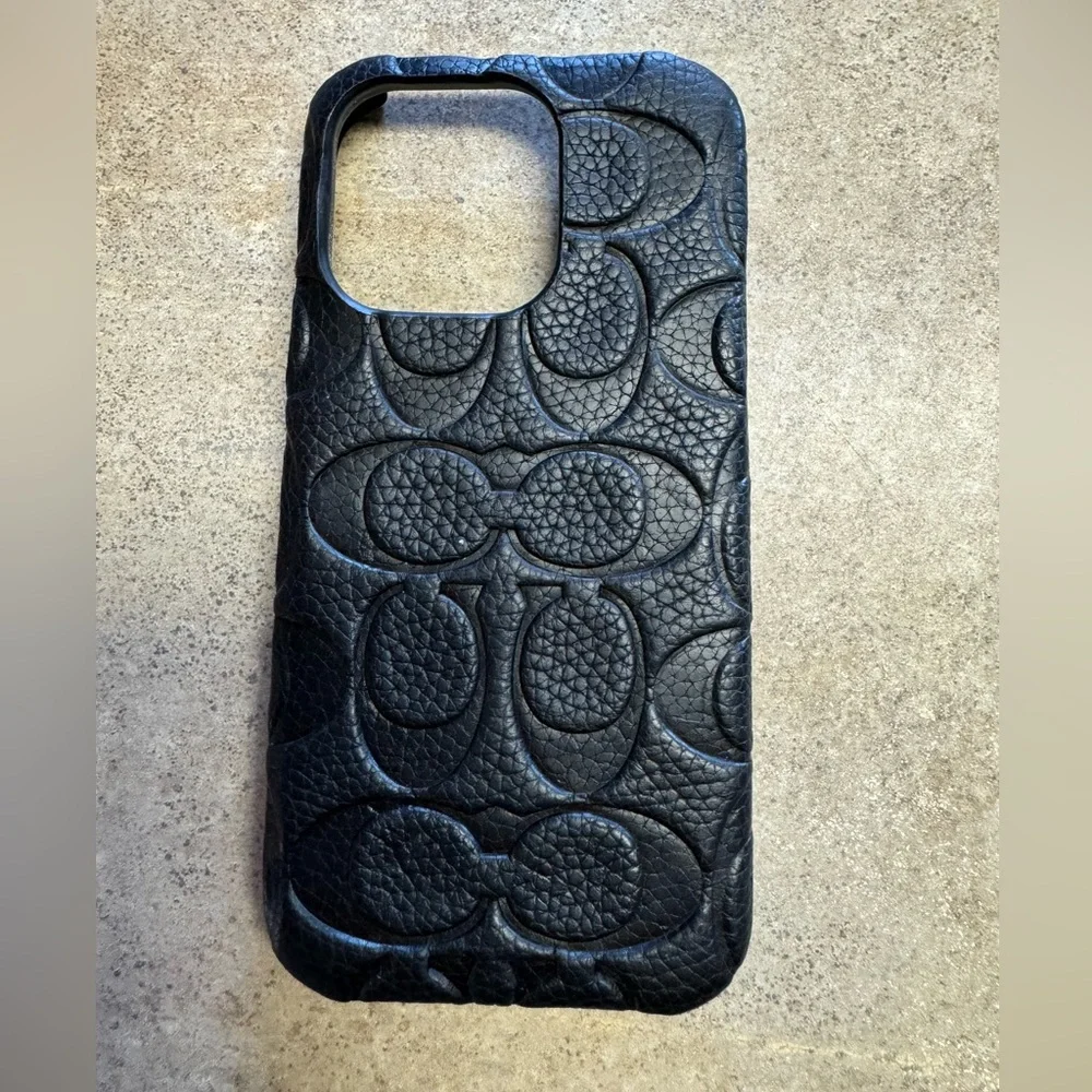 Coach Black Patterned Phone Case iPhone 15 pro case - Picture 6 of 7